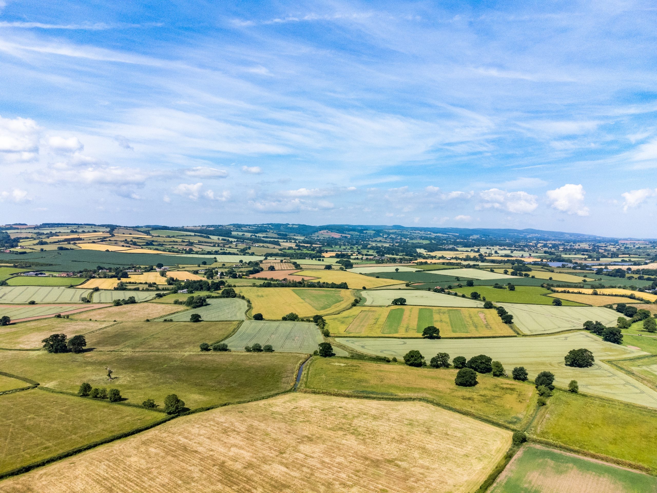 Fields,In,Somerset,,England,,From,A,Drone